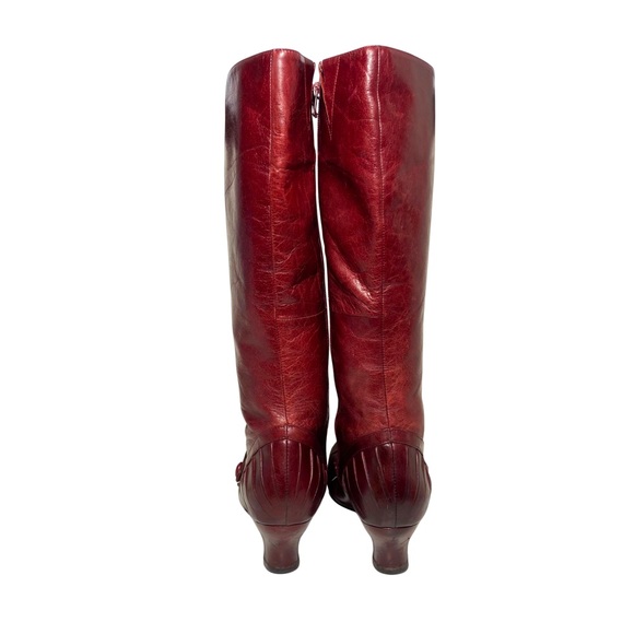 Miz Mooz Burgundy Leather Heeled Boots - Picture 5 of 17
